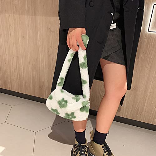 Kawaii Flower Plush Underarm Shoulder Bag