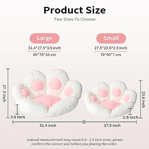 Kawaii Cat Paw Cushion - Cozy Plush Seat Pad