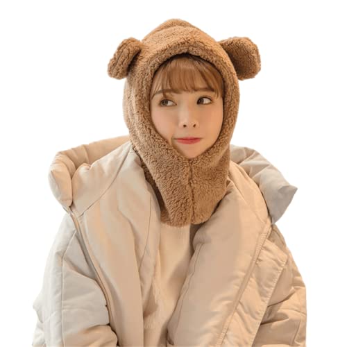 Kawaii Bear Ear Furry Sherpa Beanie Hat