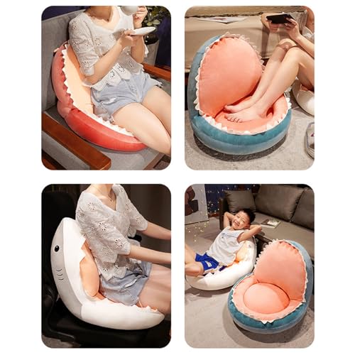 Kawaii Shark Plush Seat Cushion for Home Decor