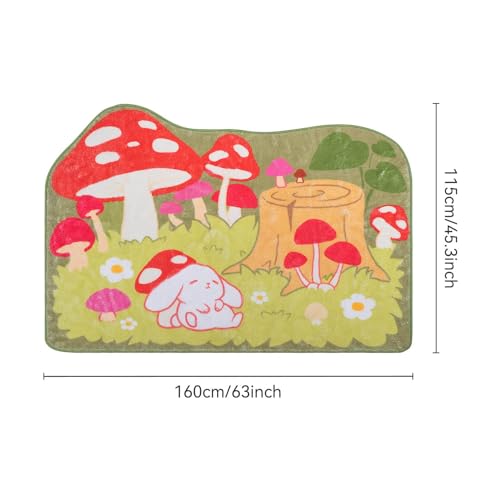 Kawaii Mushroom Rug | Cute Plush Area Carpet