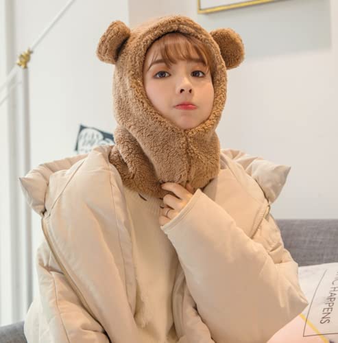 Kawaii Bear Ear Furry Sherpa Beanie Hat