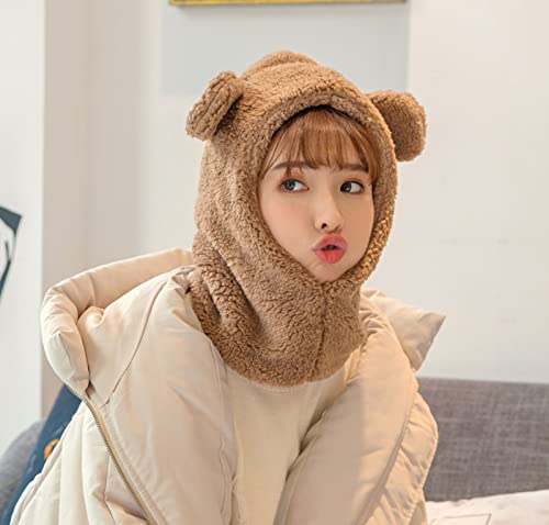 Kawaii Bear Ear Furry Sherpa Beanie Hat