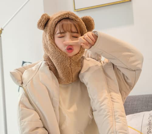 Kawaii Bear Ear Furry Sherpa Beanie Hat