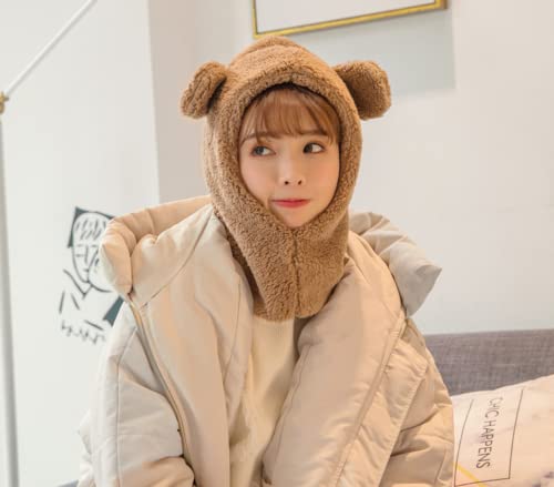 Kawaii Bear Ear Furry Sherpa Beanie Hat