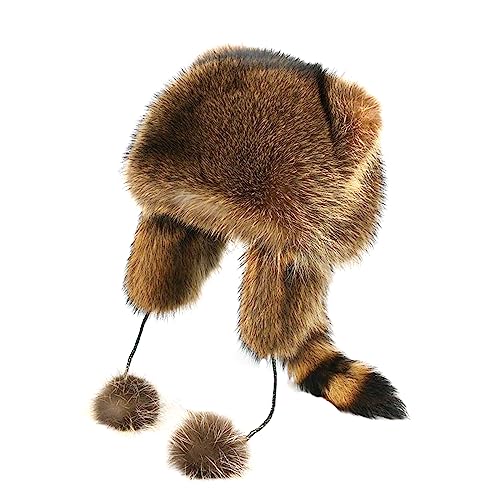 Kawaii Raccoon Tail Plush Hat for All Ages