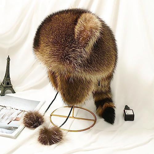 Kawaii Raccoon Tail Plush Hat for All Ages