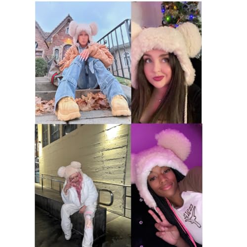 Kawaii Fuzzy Bear Hat with Ear Flaps