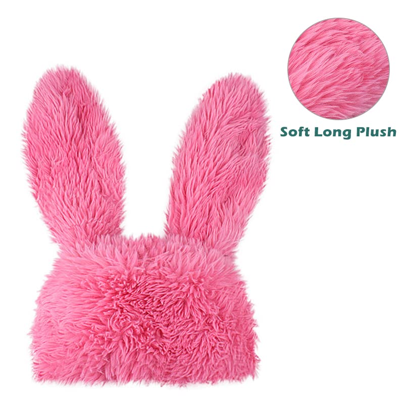 Kawaii Bunny Ears Plush Beanie Hat - White