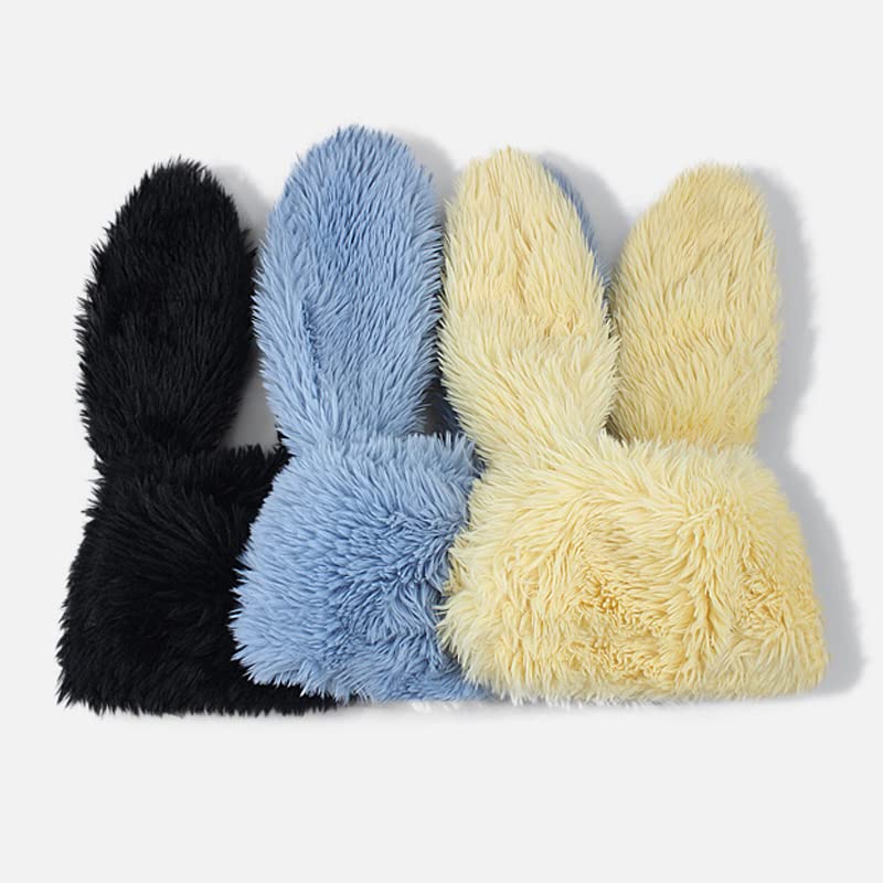 Kawaii Bunny Ears Plush Beanie Hat - White