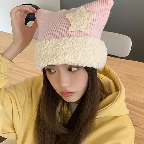 Kawaii Cat Ear Beanie Hat for Women