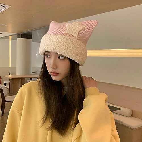 Kawaii Cat Ear Beanie Hat for Women
