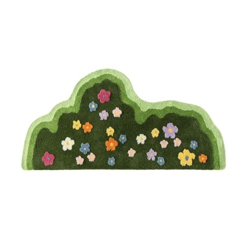 Kawaii Plush Moss Leaf Rug - Soft & Absorbent