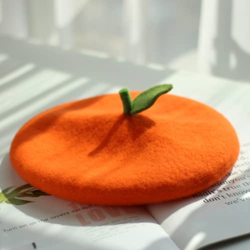 Kawaii Orange Beret Hat for Cute Styles
