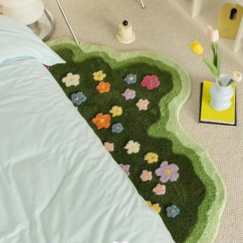 Kawaii Plush Moss Leaf Rug - Soft & Absorbent