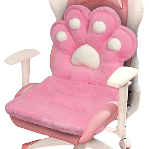 Kawaii Cat Paw Plush Cushion - Dark Pink