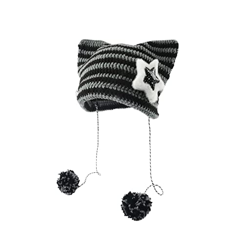 Kawaii Fox Cat Knitted Beanie Hat for Girls