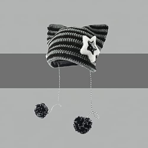 Kawaii Fox Cat Knitted Beanie Hat for Girls