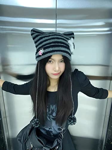 Kawaii Fox Cat Knitted Beanie Hat for Girls