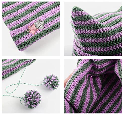 Kawaii Fox Cat Knitted Beanie Hat for Girls