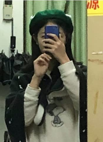 Kawaii Green Frog Beret Winter Cap for Girls