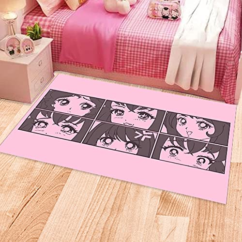 Kawaii Anime Eyes Area Rug for Kids