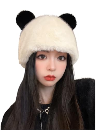 Cute Furry Bear Ear Beanie Hats for Winter