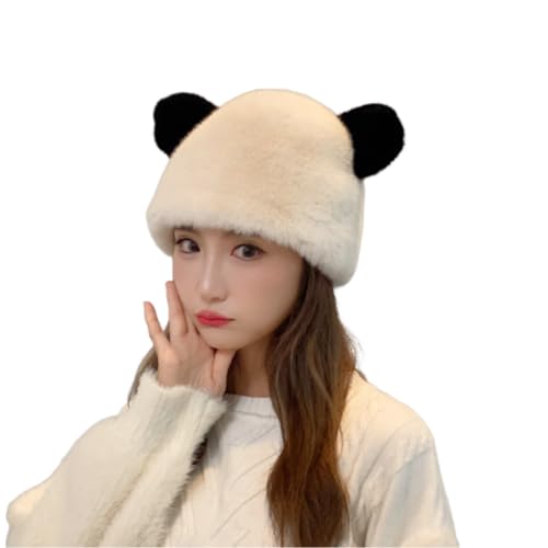 Cute Furry Bear Ear Beanie Hats for Winter