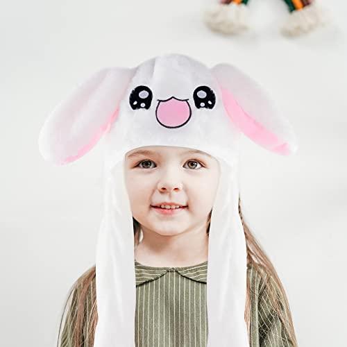 Kawaii Bunny Plush Beanie with Long Ear Flaps