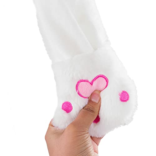 Kawaii Bunny Plush Beanie with Long Ear Flaps