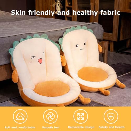 Kawaii Toast Plush Chair Cushion with Backrest