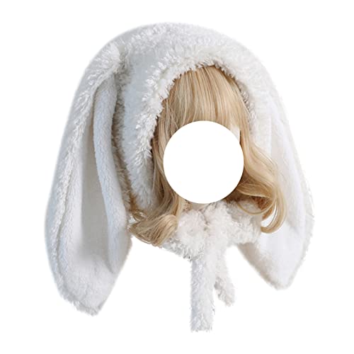 White Kawaii Bunny Ear Fluffy Hat