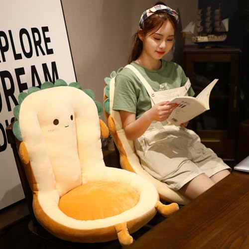 Kawaii Toast Plush Chair Cushion with Backrest