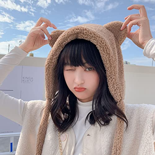 Kawaii Bear Ear Furry Winter Beanie Hat