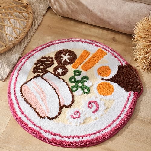 Kawaii Ramen Plush Bath Mat - Soft & Cute
