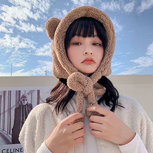Kawaii Bear Ear Furry Winter Beanie Hat