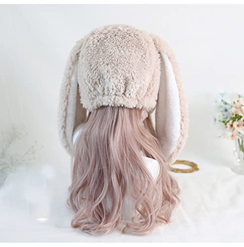 White Kawaii Bunny Ear Fluffy Hat