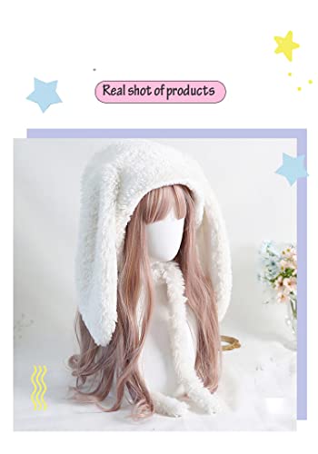 White Kawaii Bunny Ear Fluffy Hat