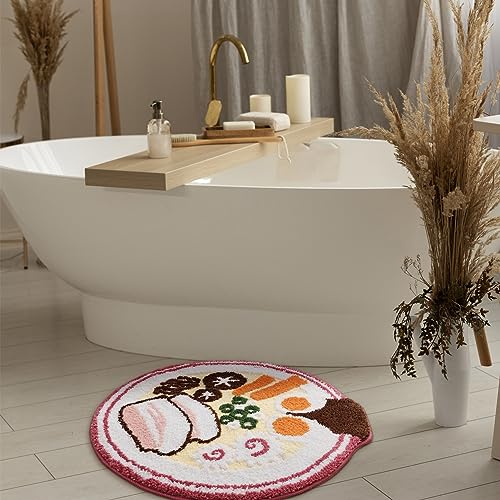 Kawaii Ramen Plush Bath Mat - Soft & Cute