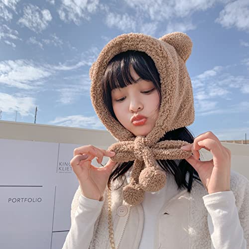 Kawaii Bear Ear Furry Winter Beanie Hat