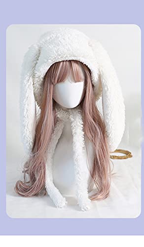 White Kawaii Bunny Ear Fluffy Hat