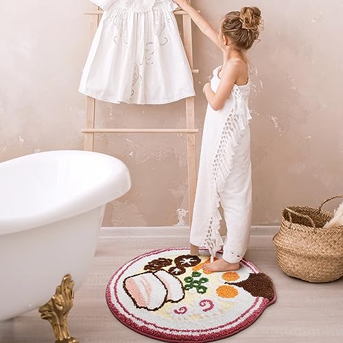 Kawaii Ramen Plush Bath Mat - Soft & Cute