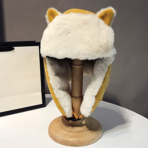 Cute Cat Ear Winter Aviator Plush Hat