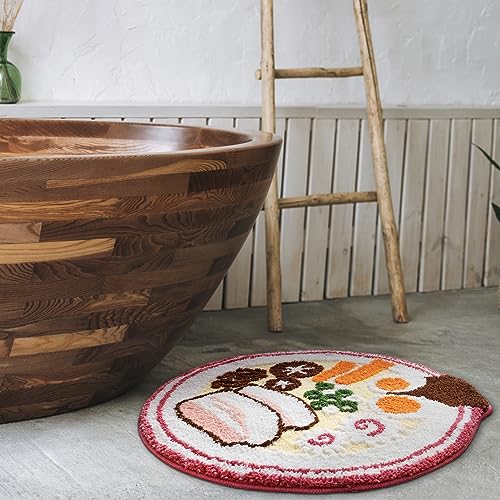 Kawaii Ramen Plush Bath Mat - Soft & Cute