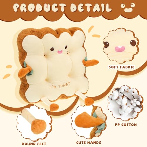 Kawaii Toast Bread Plush Cushion Set