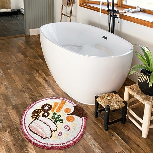 Kawaii Ramen Plush Bath Mat - Soft & Cute