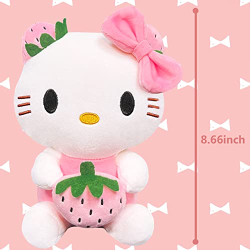 Kawaii Strawberry Kitty Plush Dolls - Cute & Soft