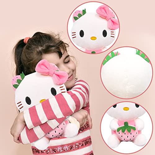 Kawaii Strawberry Kitty Plush Dolls - Cute & Soft