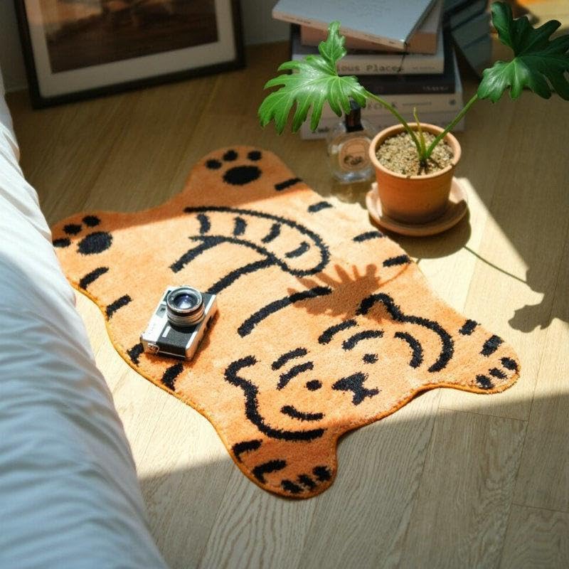 Kawaii Tiger Plush Bath Mat - Soft & Cute
