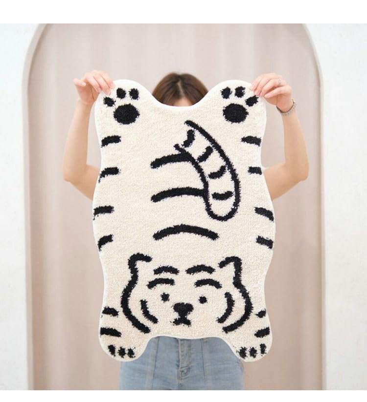 Kawaii Tiger Plush Bath Mat - Soft & Cute
